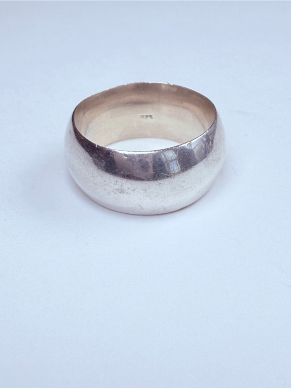 Classic Smooth Plain 925 Sterling Silver Cigar 9MM Wide Band Vintage Ring